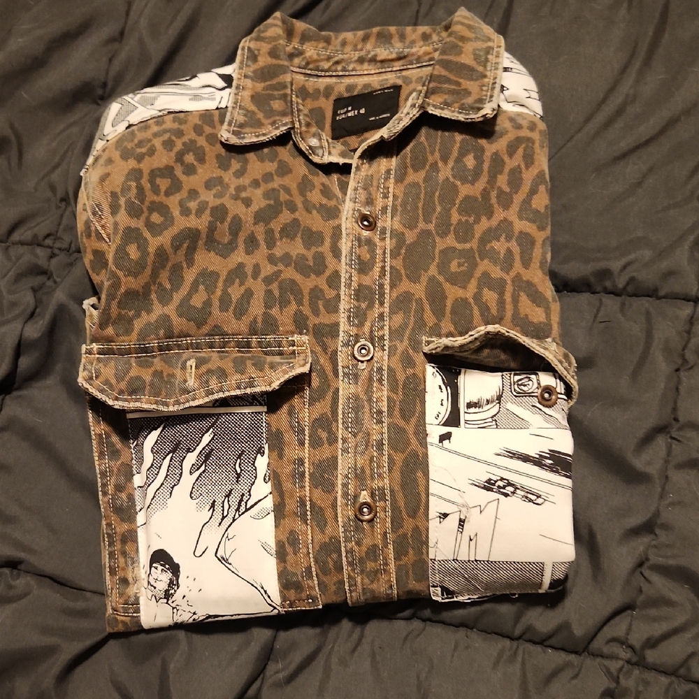 Zara Brown and Black Leopard Print Jacket